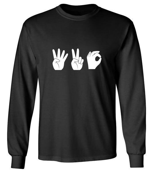 Funny T-Shirts design "420 Hand Gestures - Long Sleeve"