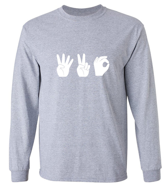 Funny T-Shirts design "420 Hand Gestures - Long Sleeve"