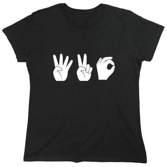 Funny T-Shirts design "420 Hand Gestures - Womens"