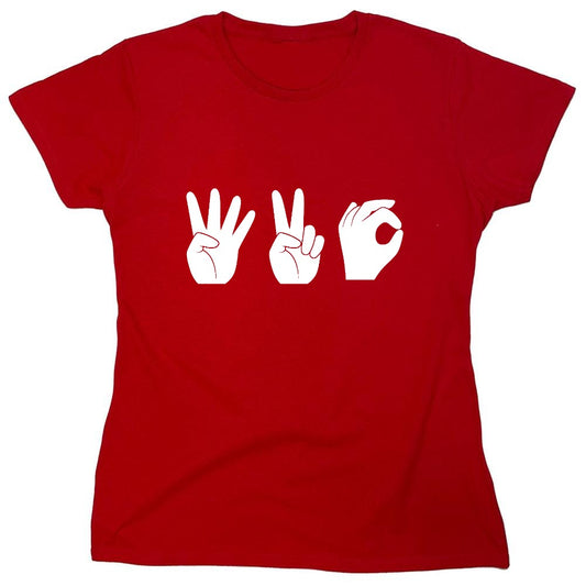 Funny T-Shirts design "420 Hand Gestures - Womens"