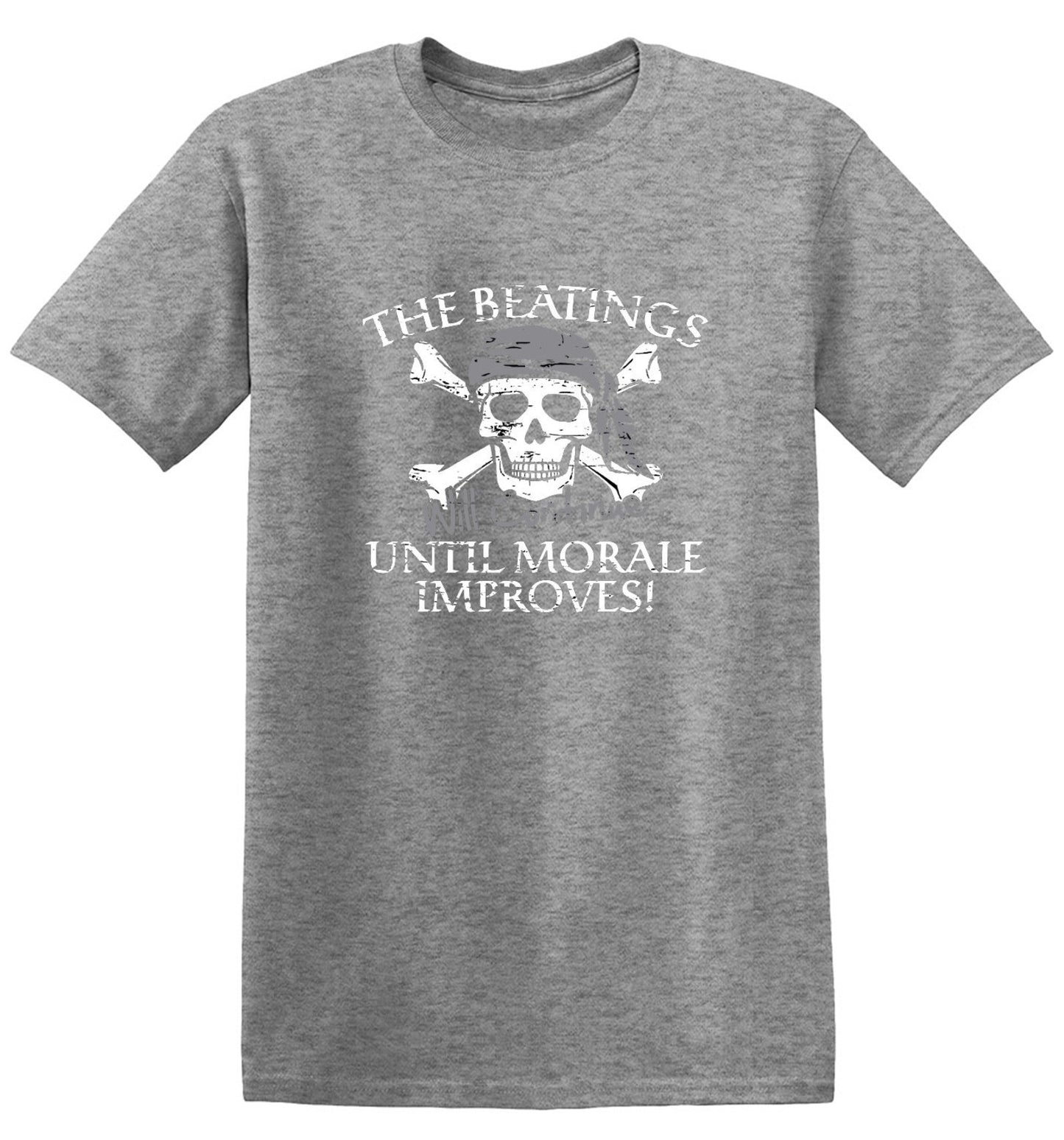 Funny T-Shirts design "The Beatings Will Continue Until Moral Improves"
