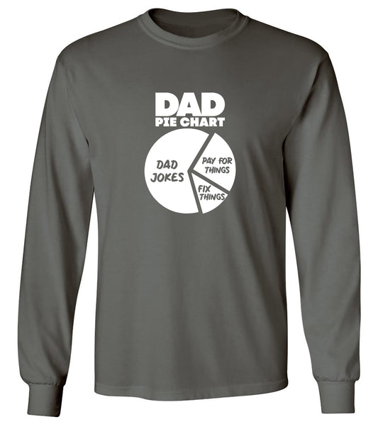 Funny T-Shirts design "Dad Pie Chart, Dad Jokes Funny Shirt - Long Sleeve"