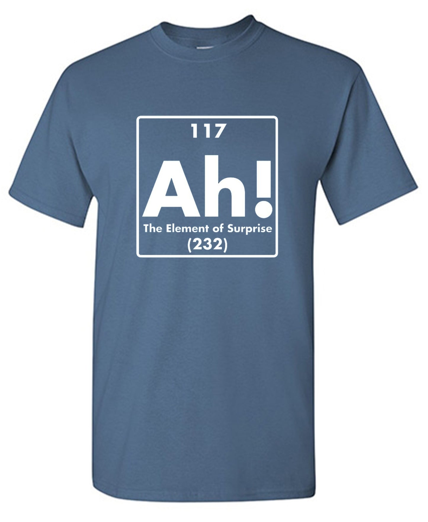 Funny T-Shirts design "Ah! The Element Of Surprise"