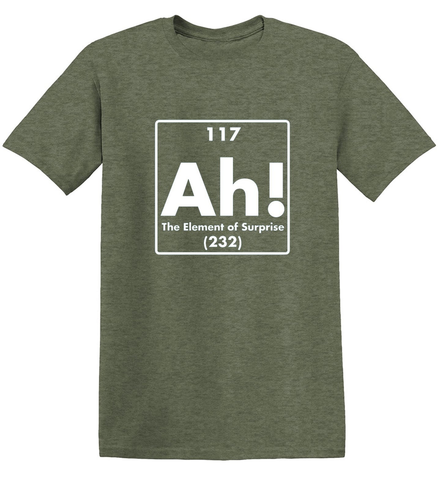 Funny T-Shirts design "Ah! The Element Of Surprise"