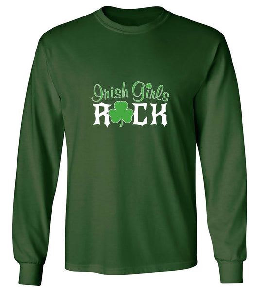 Funny T-Shirts design "Irish Girls Rock T-Shirt - Long Sleeve"