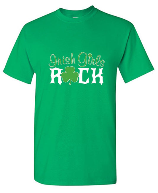 Funny T-Shirts design "Irish Girls Rock T-Shirt"