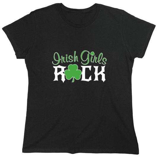 Funny T-Shirts design "Irish Girls Rock T-Shirt - Womens"