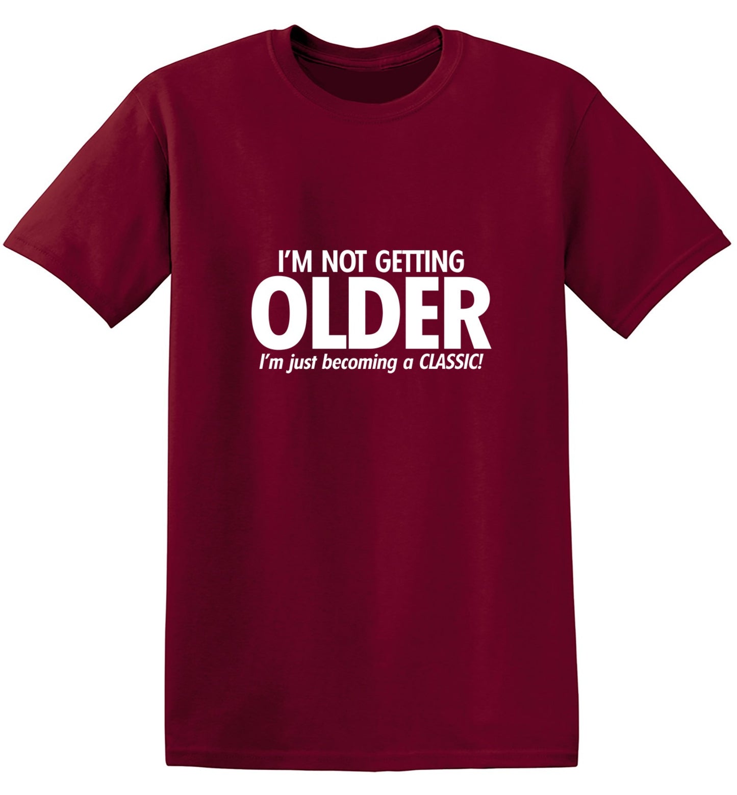Funny T-Shirts design "I'm Not Getting Older I'm Just Becoming a Classic - Tall Tee"
