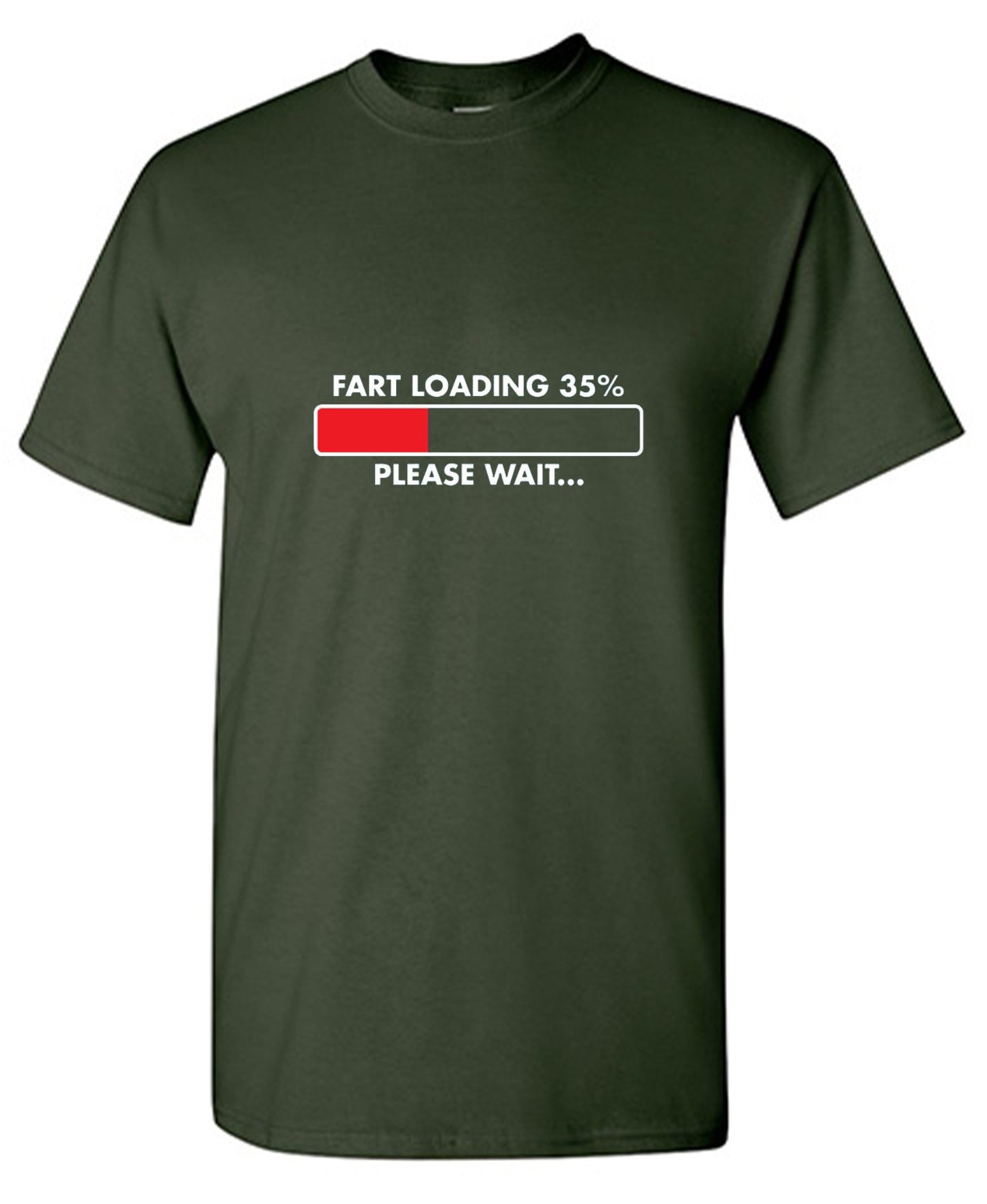 Funny T-Shirts design "Fart Loading 35% - Please Wait"