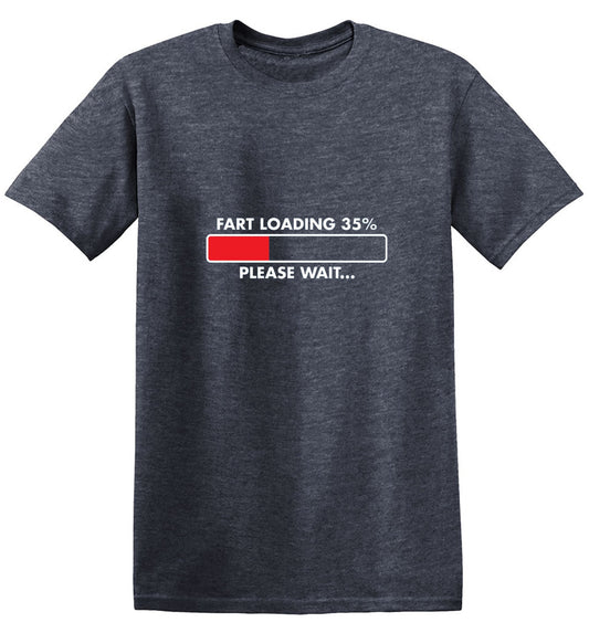 Funny T-Shirts design "Fart Loading 35% - Please Wait"