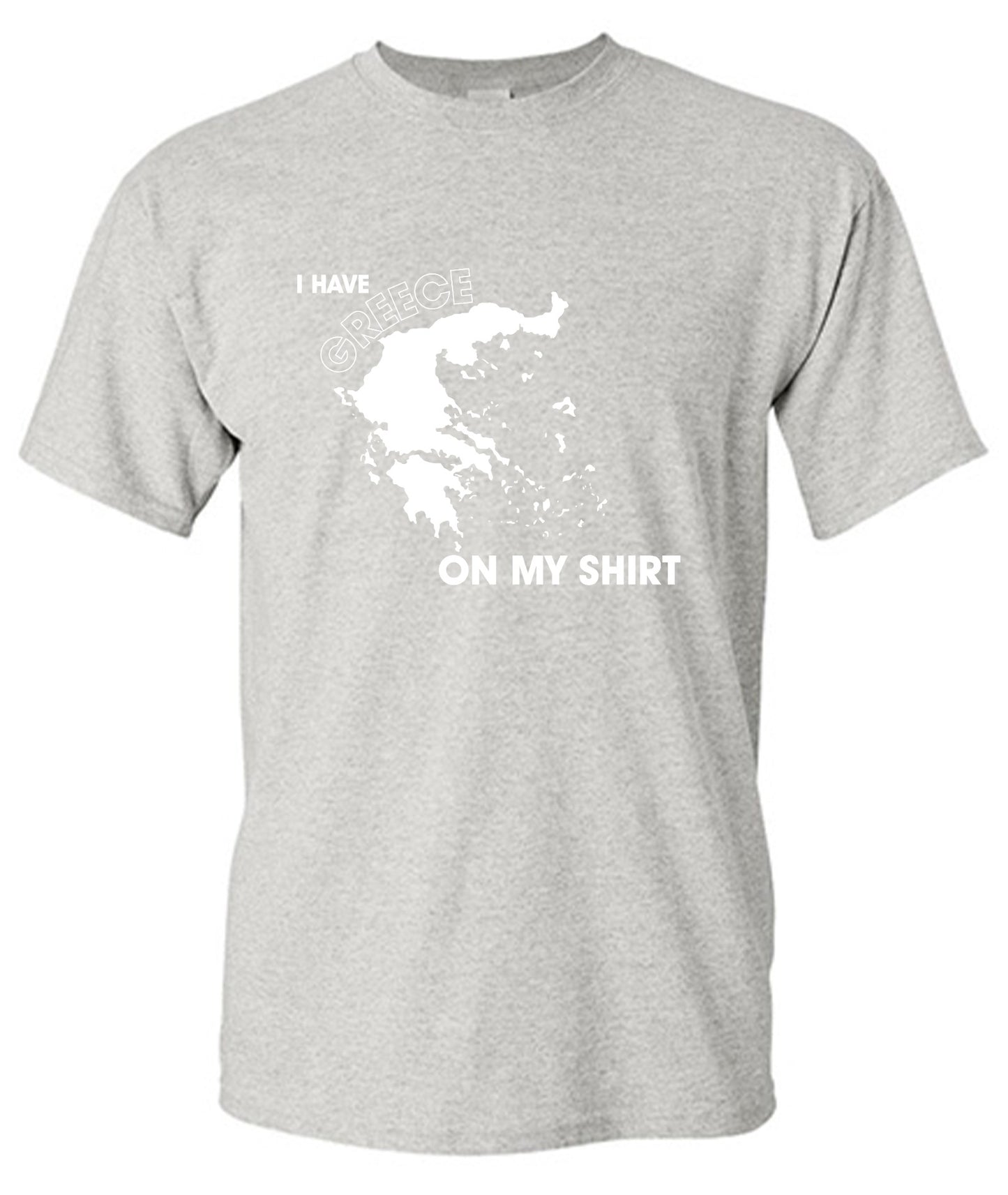 Funny T-Shirts design "I Have Greece On My Shirt - Ring Spun Tee"