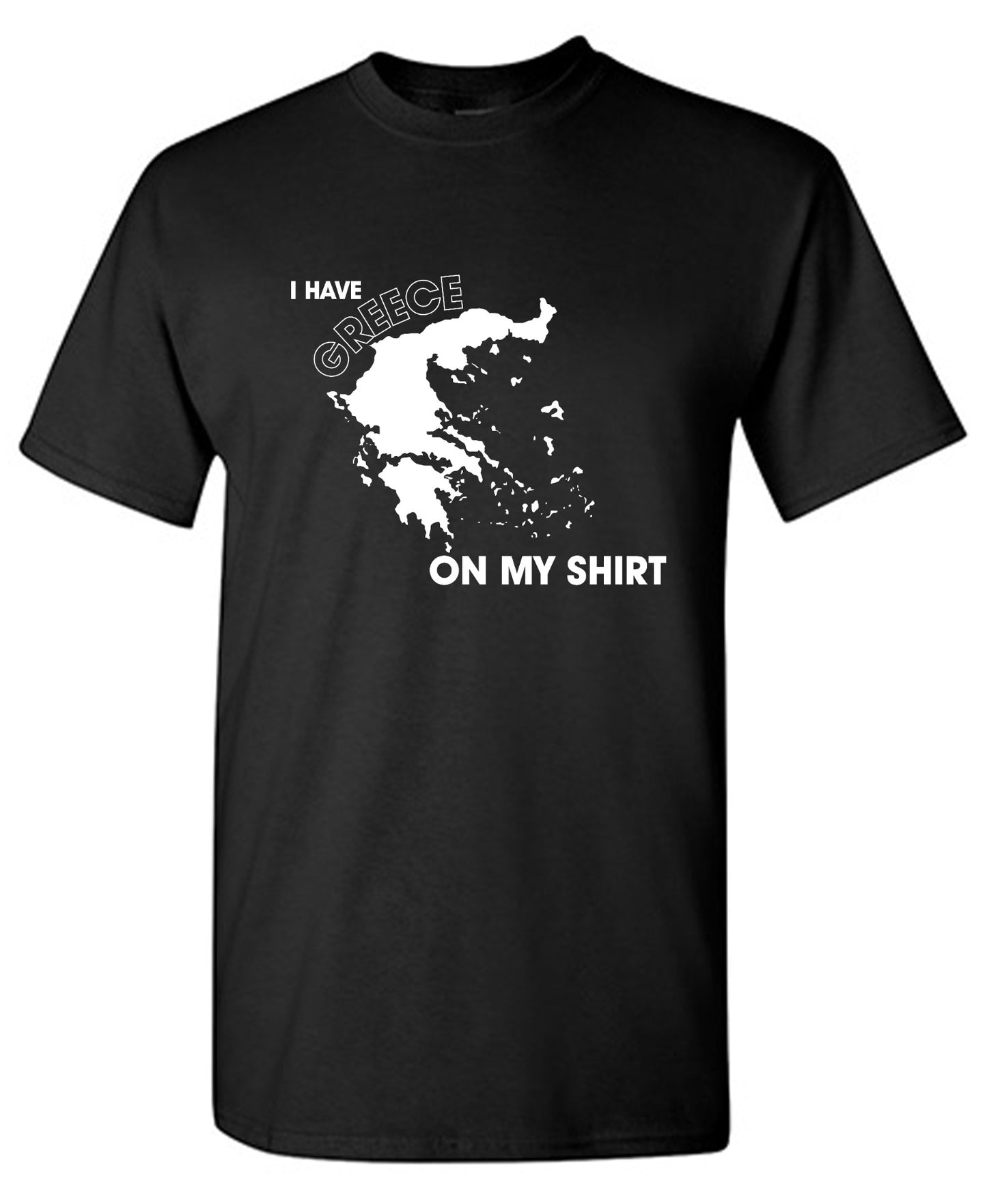 Funny T-Shirts design "I Have Greece On My Shirt - Ring Spun Tee"