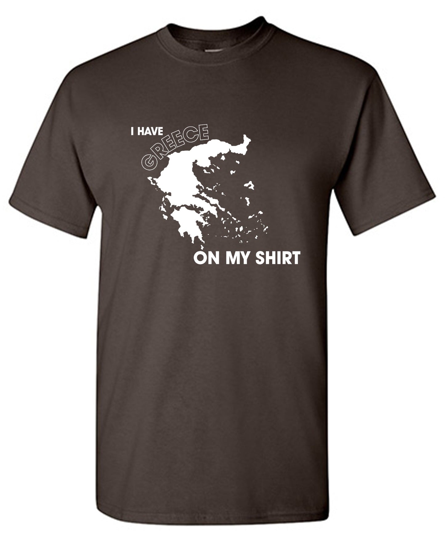 Funny T-Shirts design "I Have Greece On My Shirt - Ring Spun Tee"