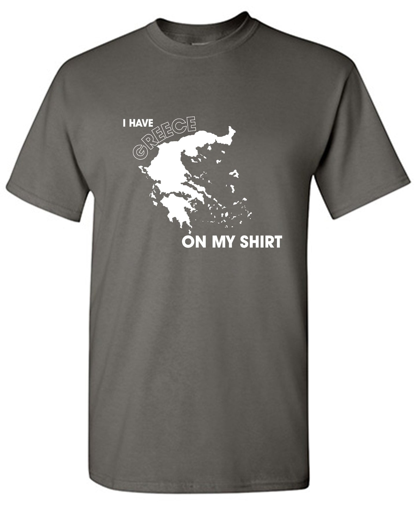 Funny T-Shirts design "I Have Greece On My Shirt - Ring Spun Tee"