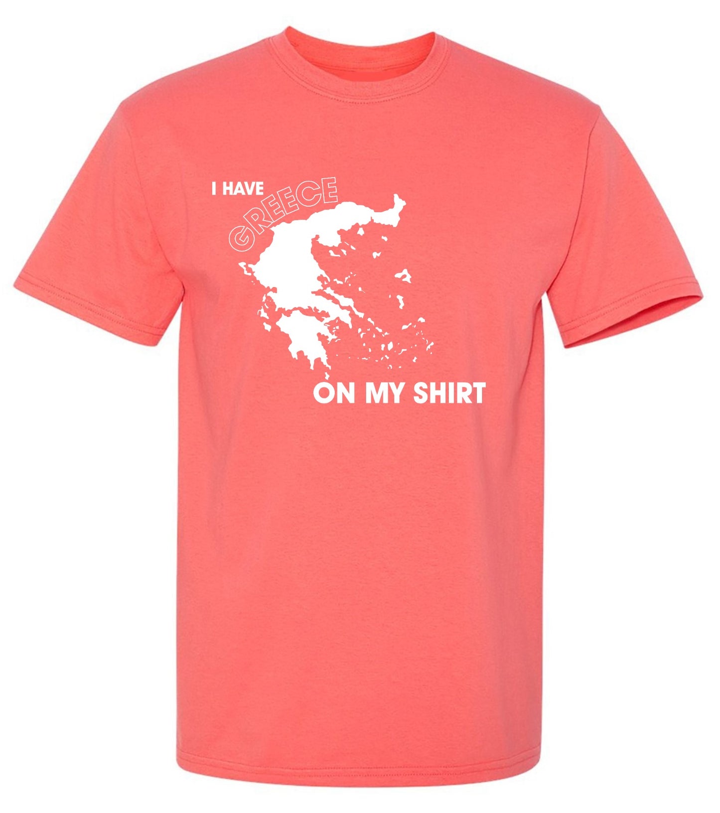 Funny T-Shirts design "I Have Greece On My Shirt - Ring Spun Tee"