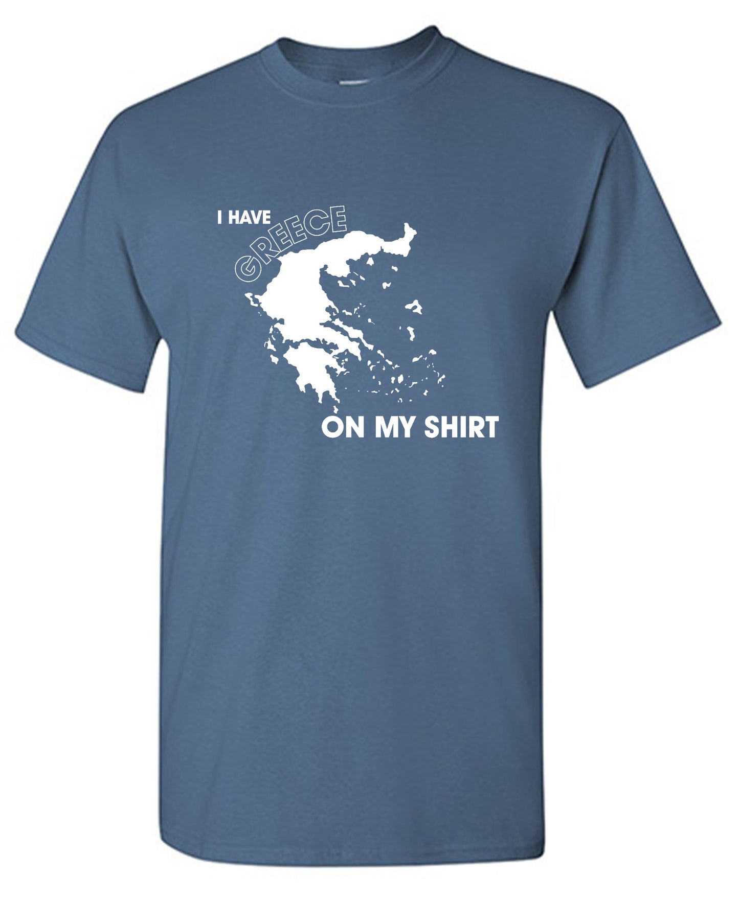 Funny T-Shirts design "I Have Greece On My Shirt - Ring Spun Tee"