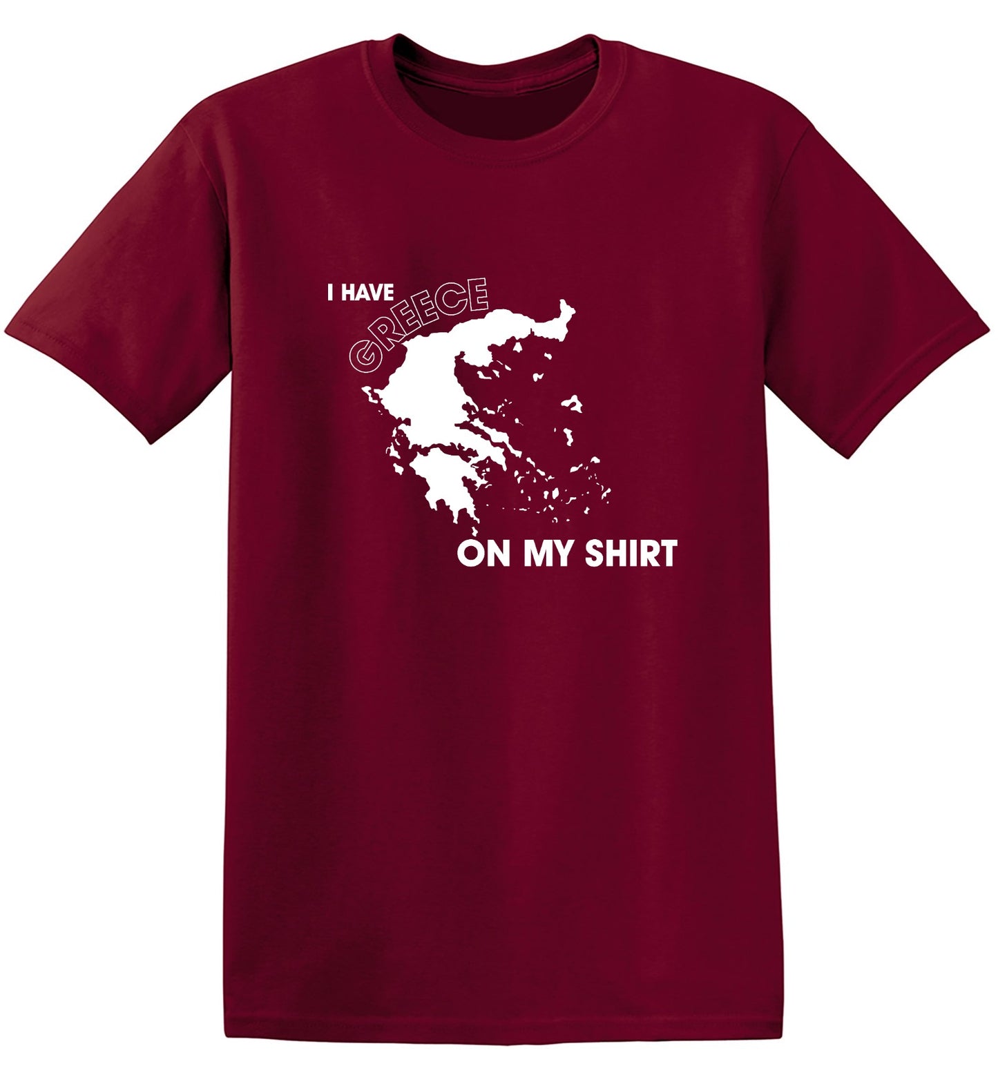 Funny T-Shirts design "I Have Greece On My Shirt - Ring Spun Tee"