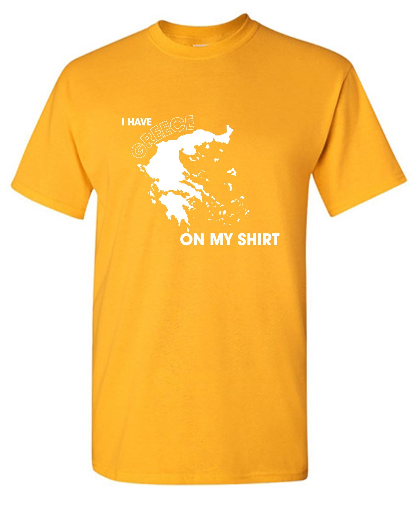 Funny T-Shirts design "I Have Greece On My Shirt - Ring Spun Tee"