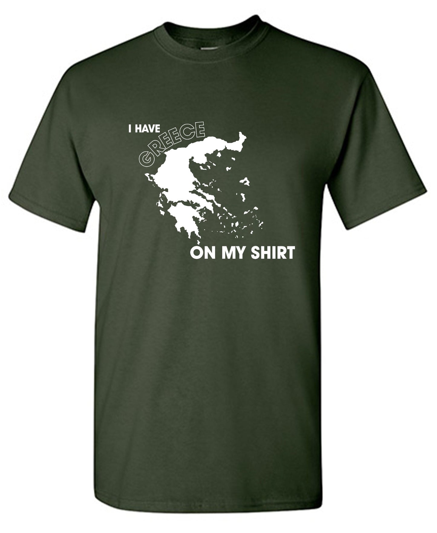 Funny T-Shirts design "I Have Greece On My Shirt - Ring Spun Tee"