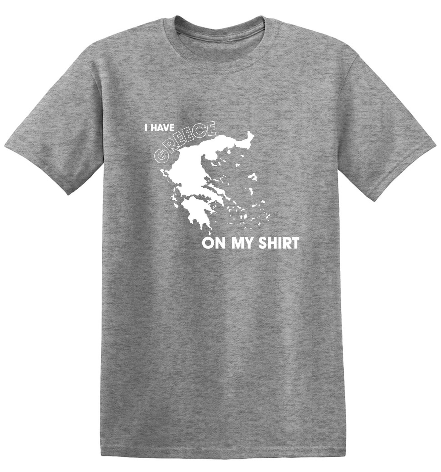 Funny T-Shirts design "I Have Greece On My Shirt - Ring Spun Tee"