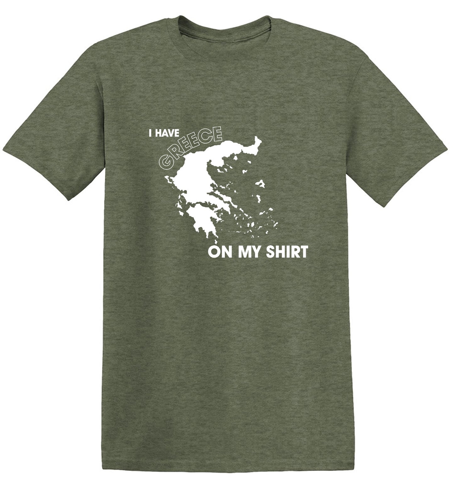 Funny T-Shirts design "I Have Greece On My Shirt - Ring Spun Tee"