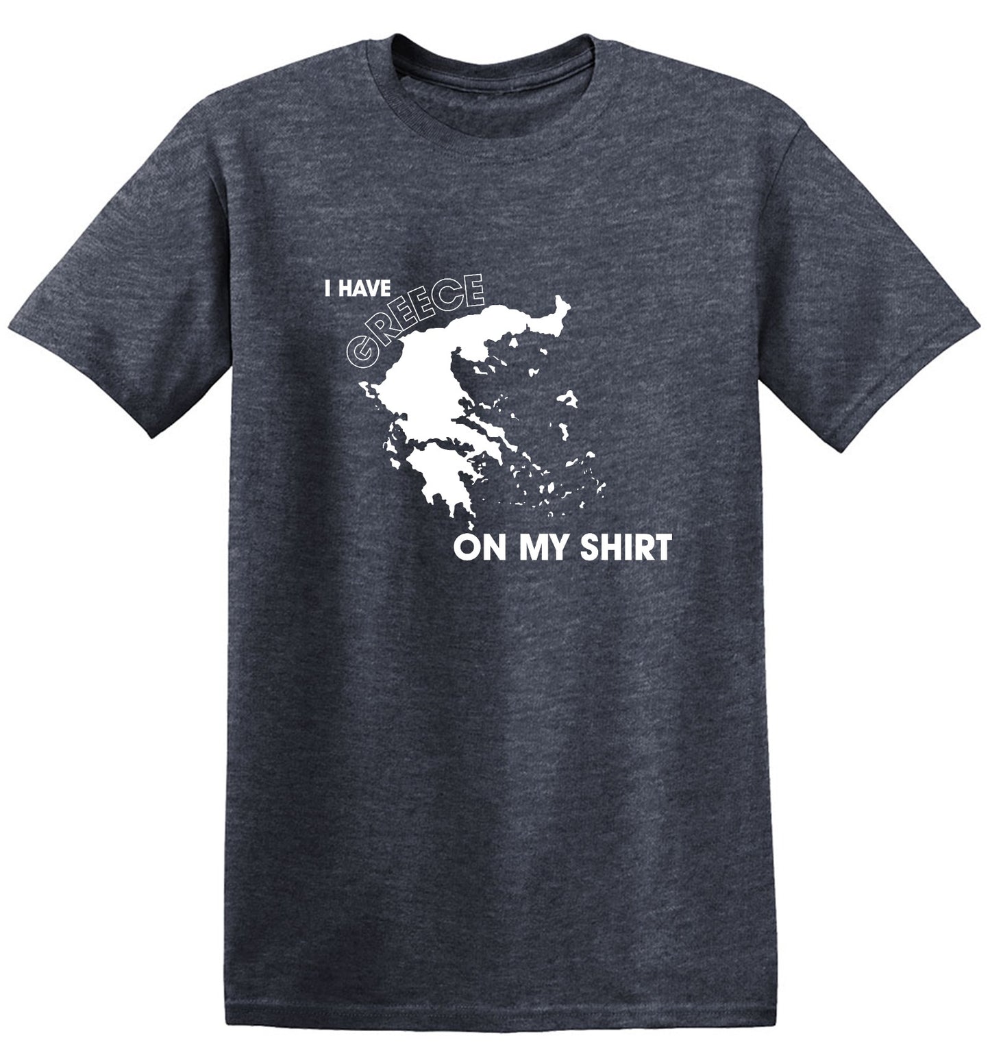 Funny T-Shirts design "I Have Greece On My Shirt - Ring Spun Tee"