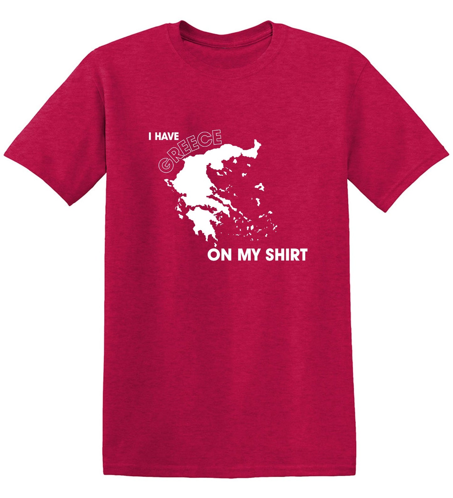 Funny T-Shirts design "I Have Greece On My Shirt - Ring Spun Tee"