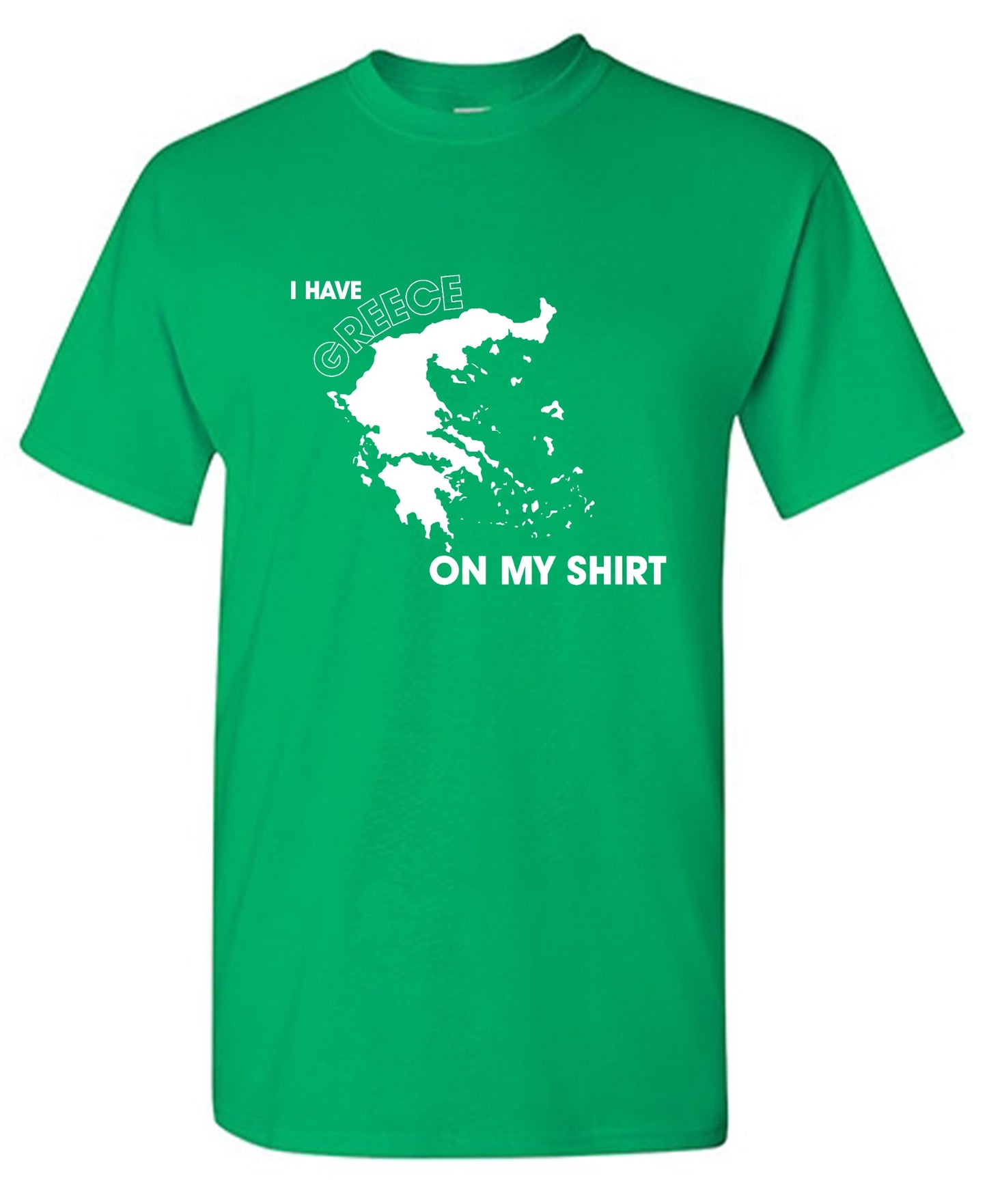 Funny T-Shirts design "I Have Greece On My Shirt - Ring Spun Tee"