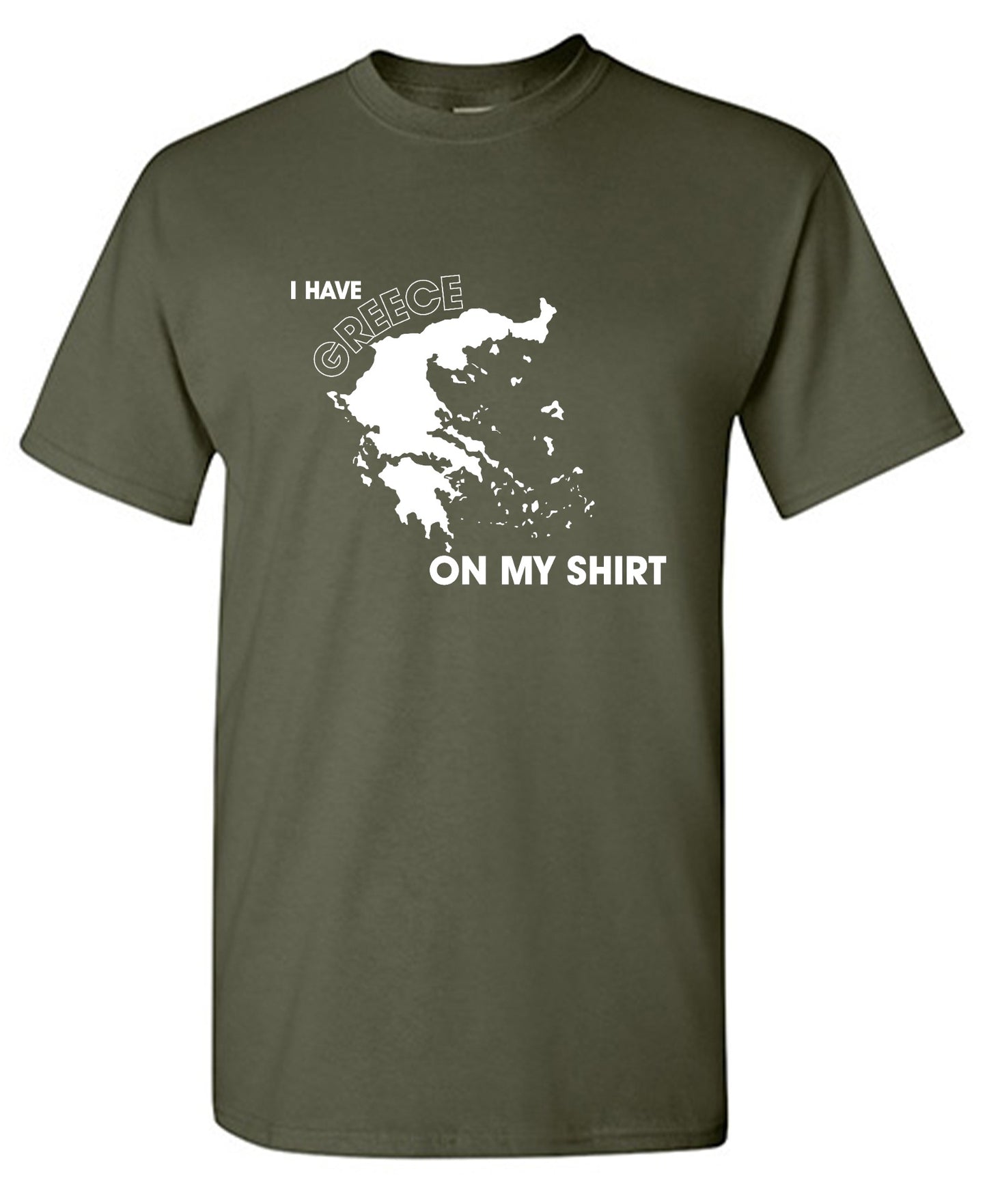 Funny T-Shirts design "I Have Greece On My Shirt - Ring Spun Tee"