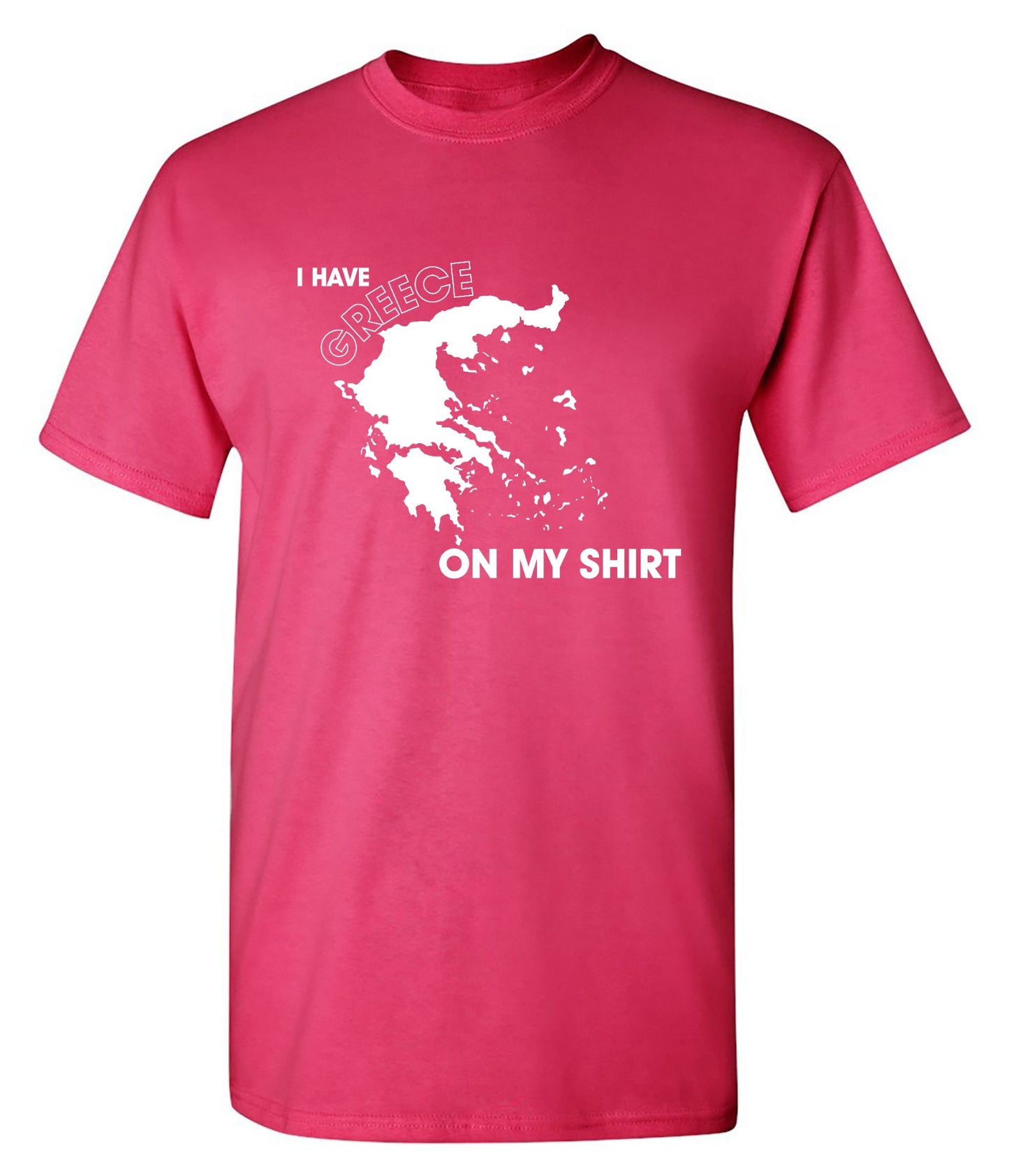 Funny T-Shirts design "I Have Greece On My Shirt - Ring Spun Tee"