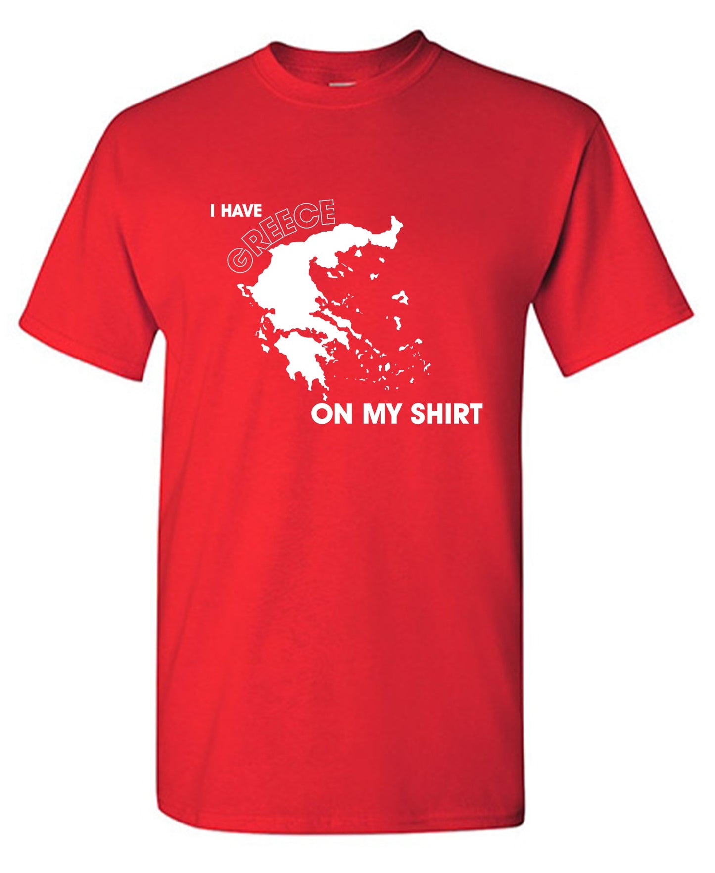 Funny T-Shirts design "I Have Greece On My Shirt - Ring Spun Tee"