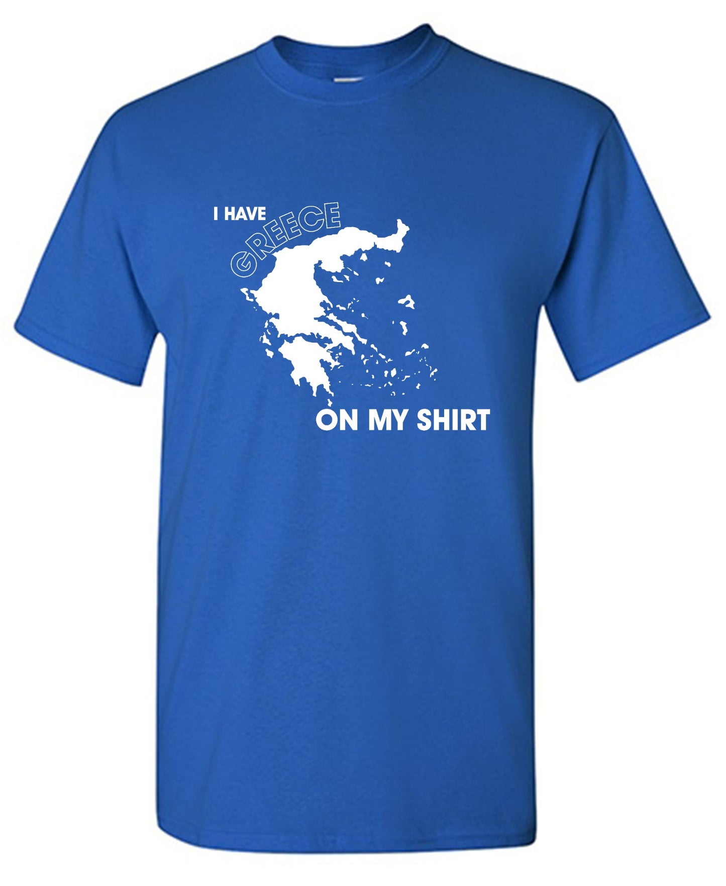Funny T-Shirts design "I Have Greece On My Shirt - Ring Spun Tee"