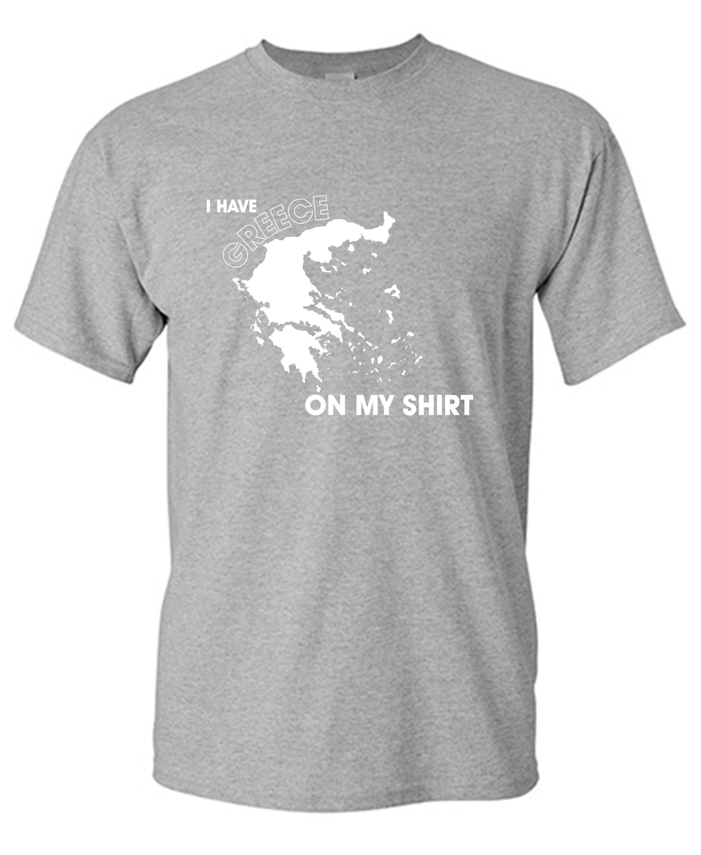 Funny T-Shirts design "I Have Greece On My Shirt - Ring Spun Tee"