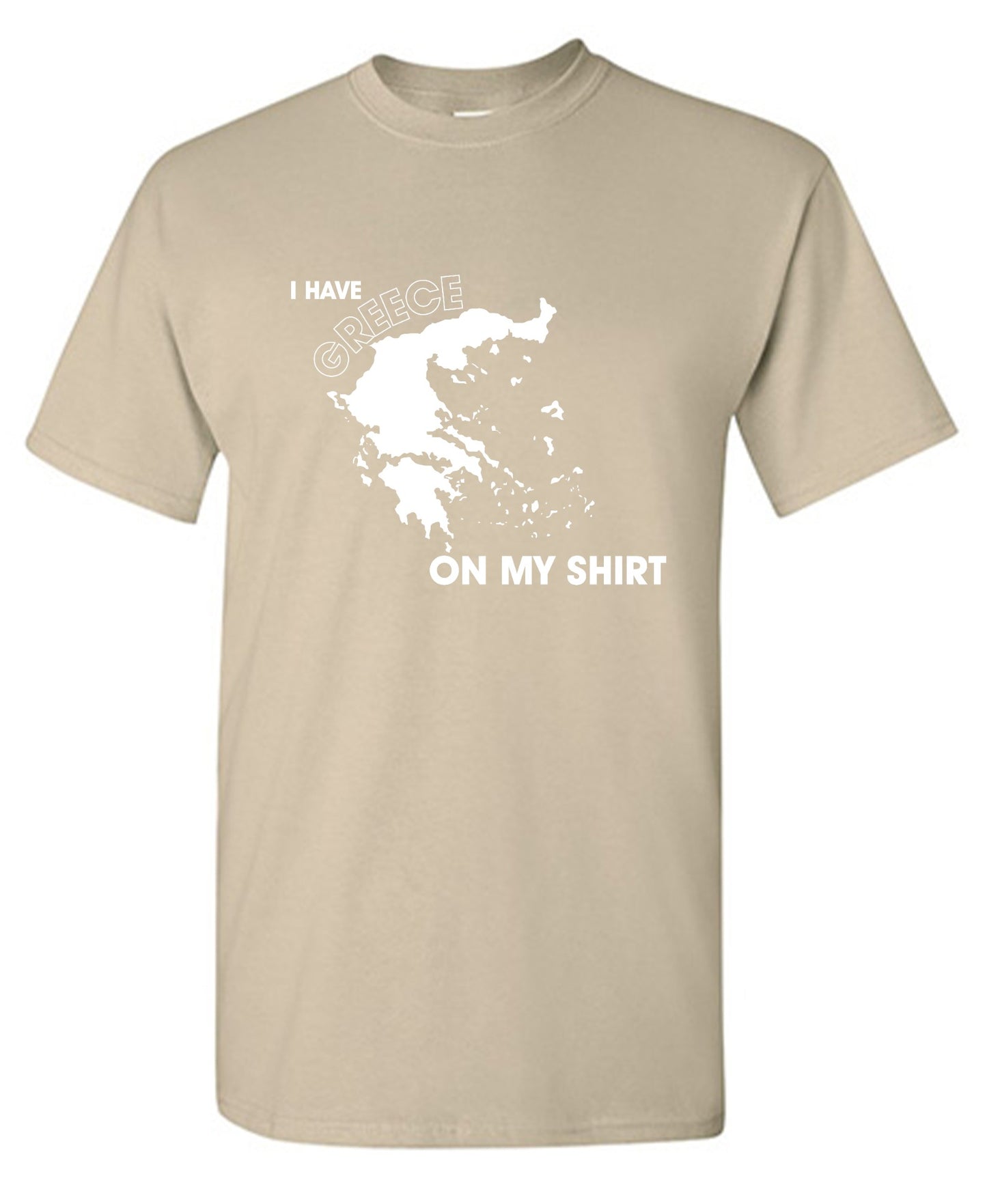 Funny T-Shirts design "I Have Greece On My Shirt - Ring Spun Tee"