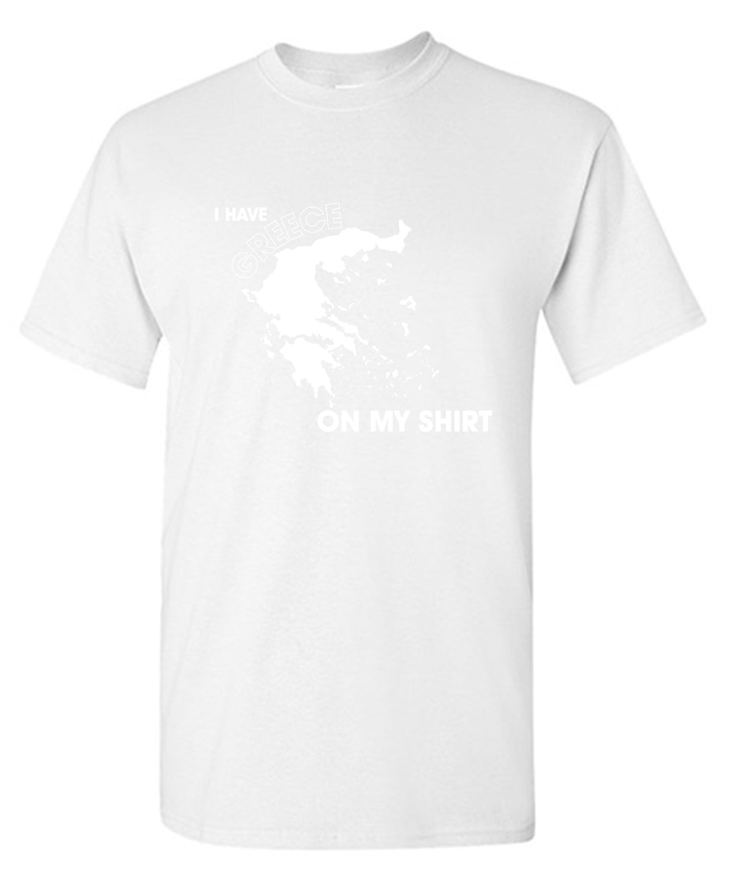 Funny T-Shirts design "I Have Greece On My Shirt - Ring Spun Tee"
