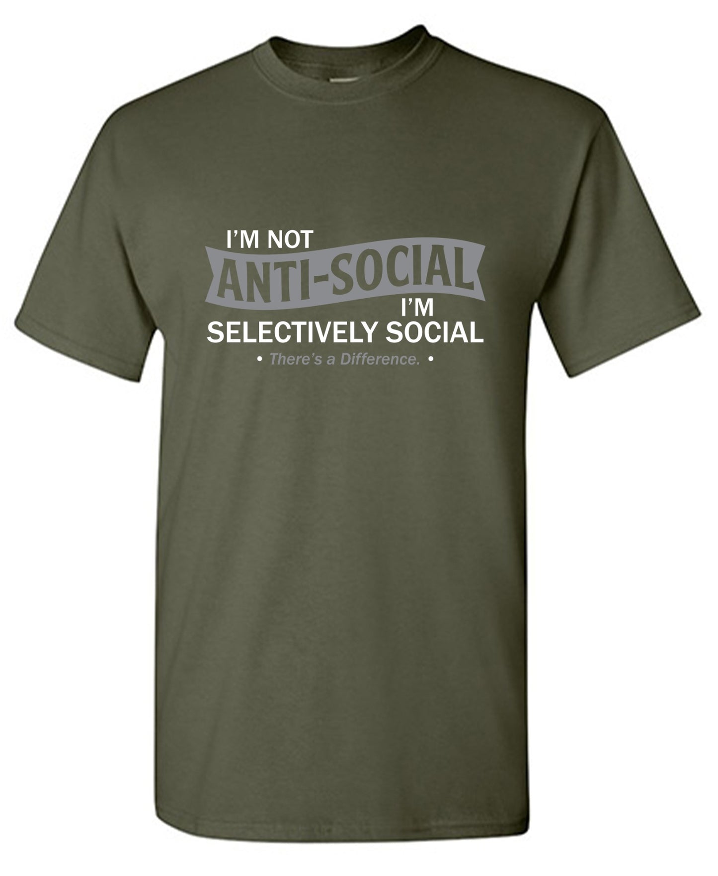 Funny T-Shirts design "I'm not anti-social. I'm selectively social. There's a difference"