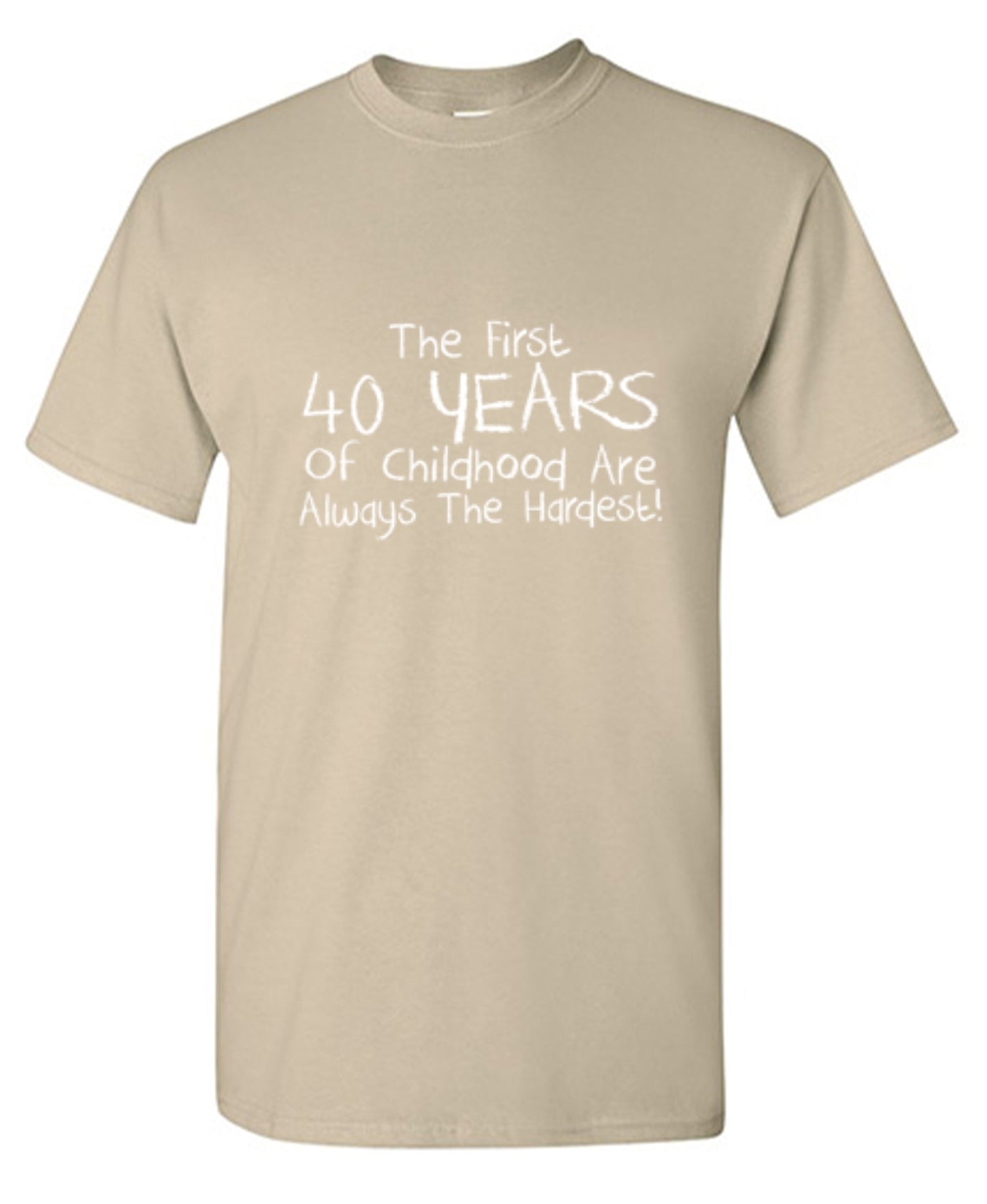 Funny T-Shirts design "The First 40 years Of Childhood Are Always The Hardest - Ring Spun Tee"