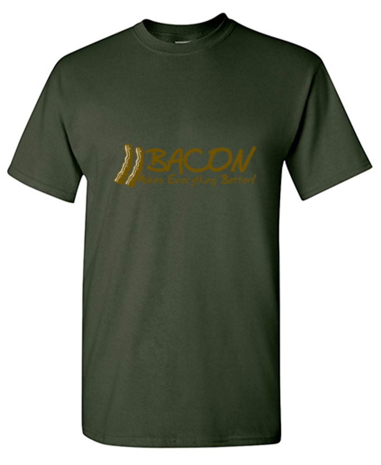 Funny T-Shirts design "Bacon Makes Everything Better!"