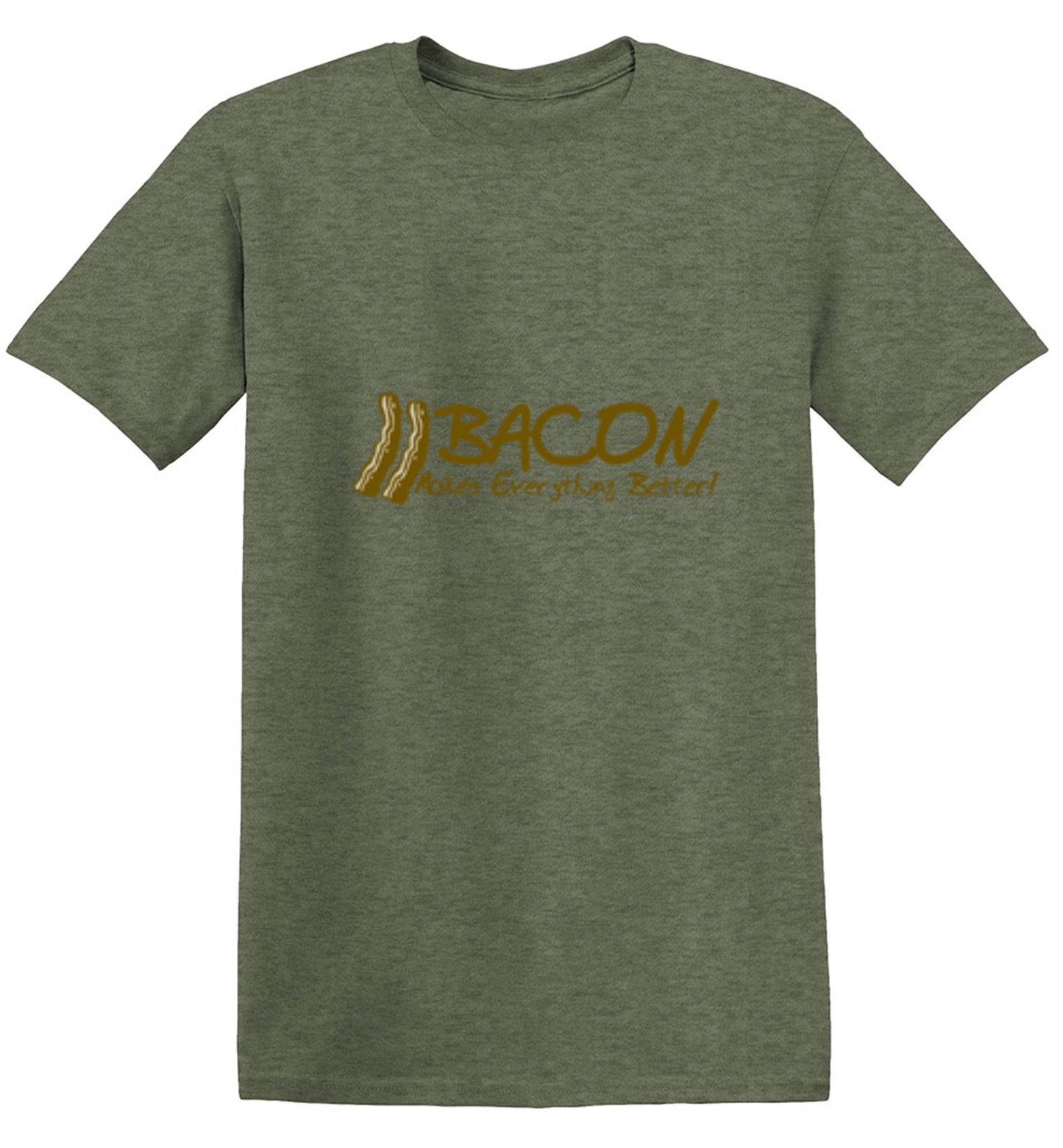 Funny T-Shirts design "Bacon Makes Everything Better!"