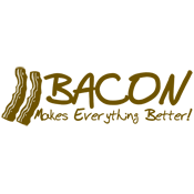 Funny T-Shirts design "Bacon Makes Everything Better!"