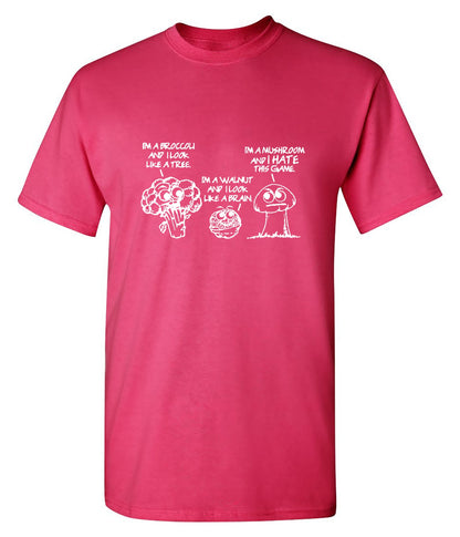 Funny T-Shirts design "I'm A Broccoli And I Look Like A Tree, I'm A Walnut And I Look Like A Brain"