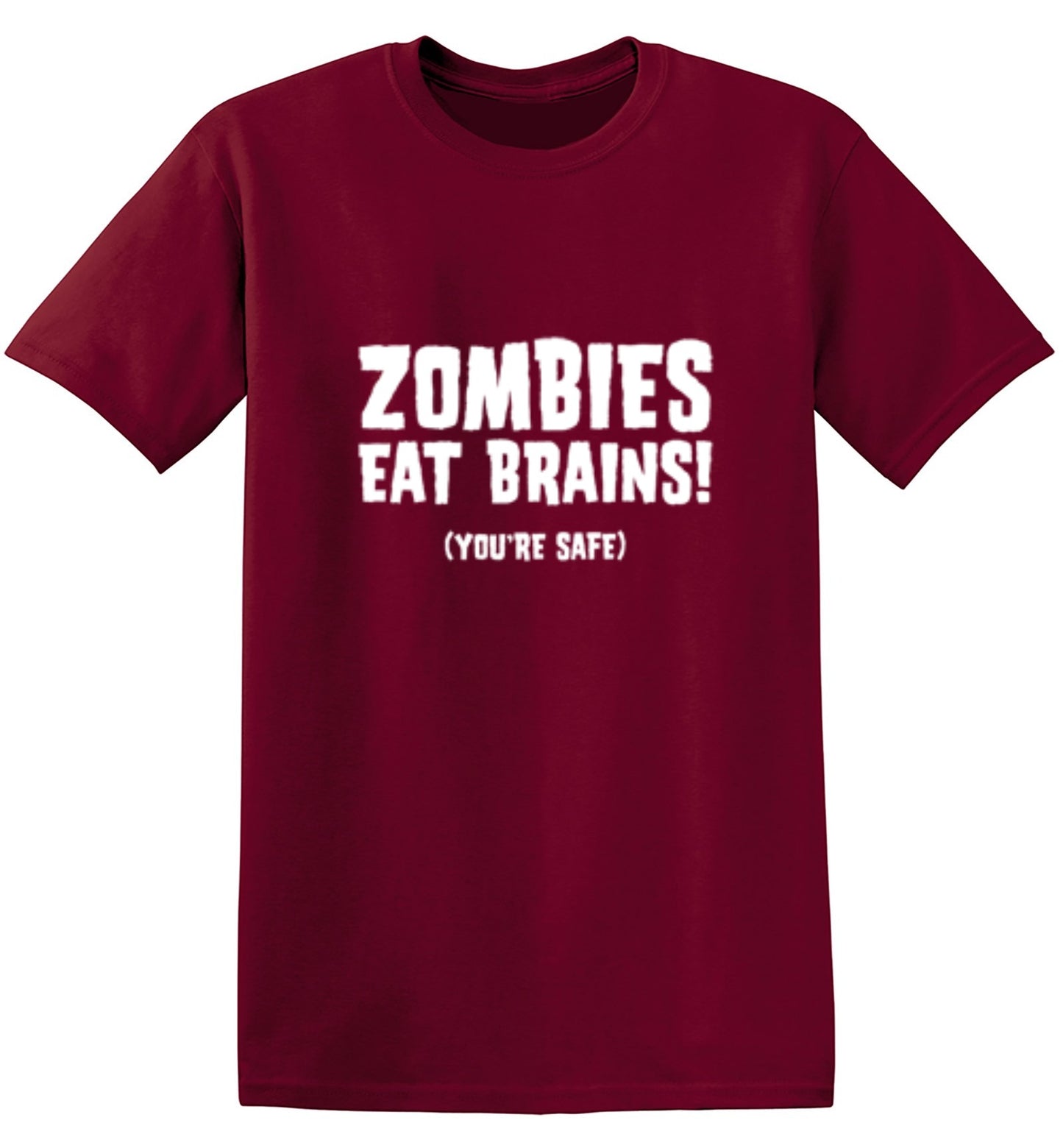 Funny T-Shirts design "Zombies Eat Brains You're Safe T-Shirt - Tall Tee"