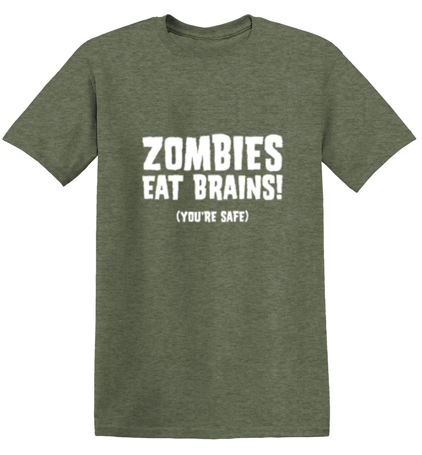 Funny T-Shirts design "Zombies Eat Brains You're Safe T-Shirt - Tall Tee"