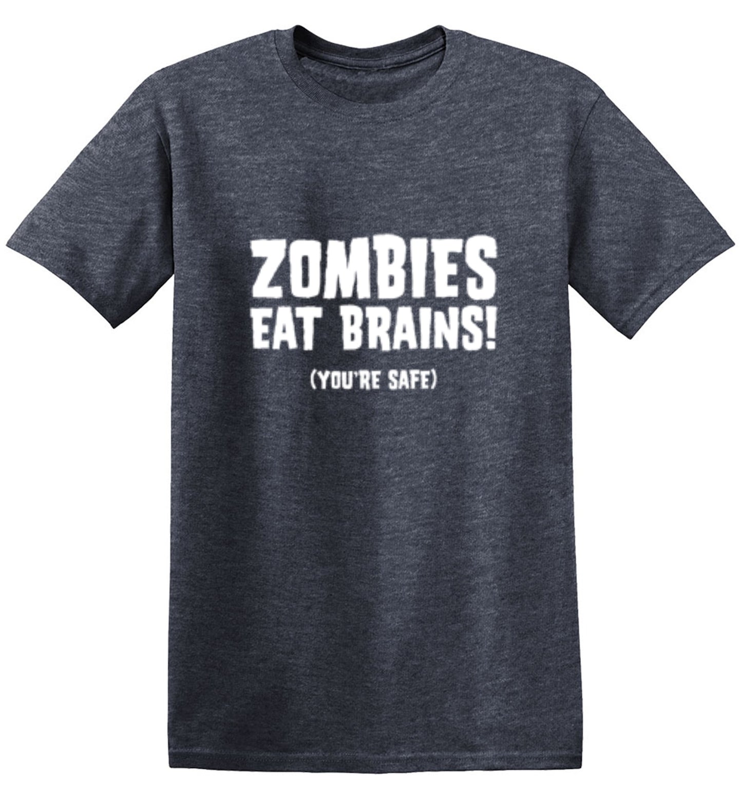 Funny T-Shirts design "Zombies Eat Brains You're Safe T-Shirt - Tall Tee"