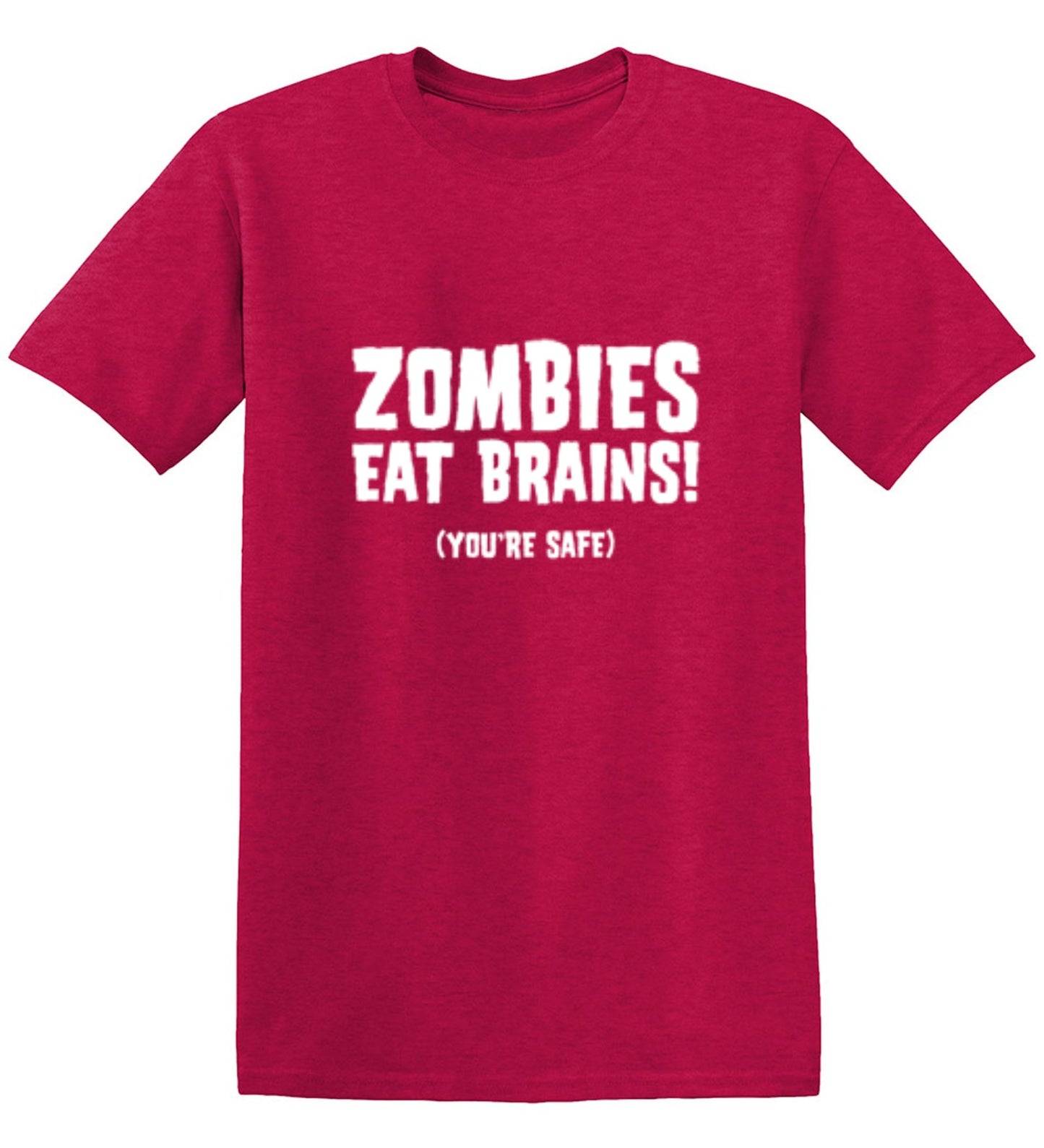 Funny T-Shirts design "Zombies Eat Brains You're Safe T-Shirt - Tall Tee"