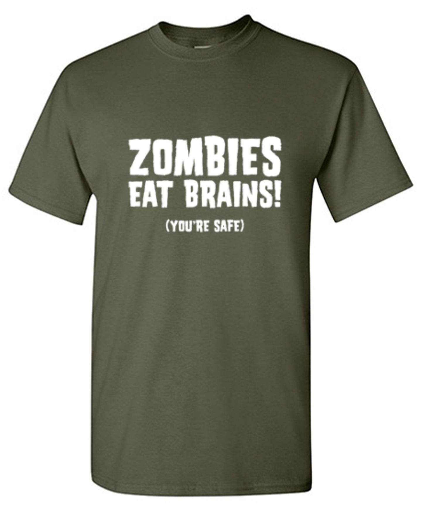 Funny T-Shirts design "Zombies Eat Brains You're Safe T-Shirt - Tall Tee"