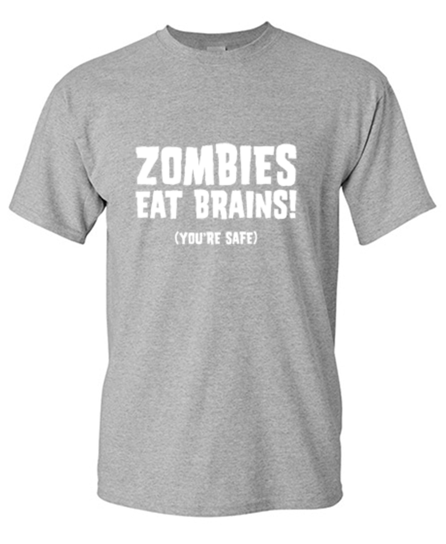 Funny T-Shirts design "Zombies Eat Brains You're Safe T-Shirt - Tall Tee"