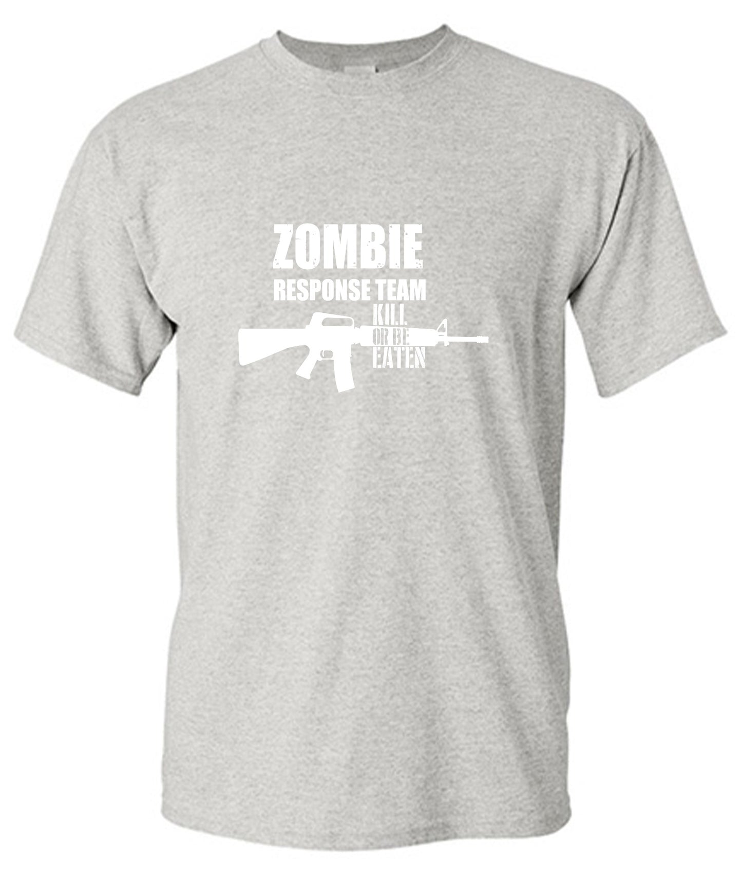 Funny T-Shirts design "Zombie Response Team Kill Or Be Eaten, New - Tall Tee"