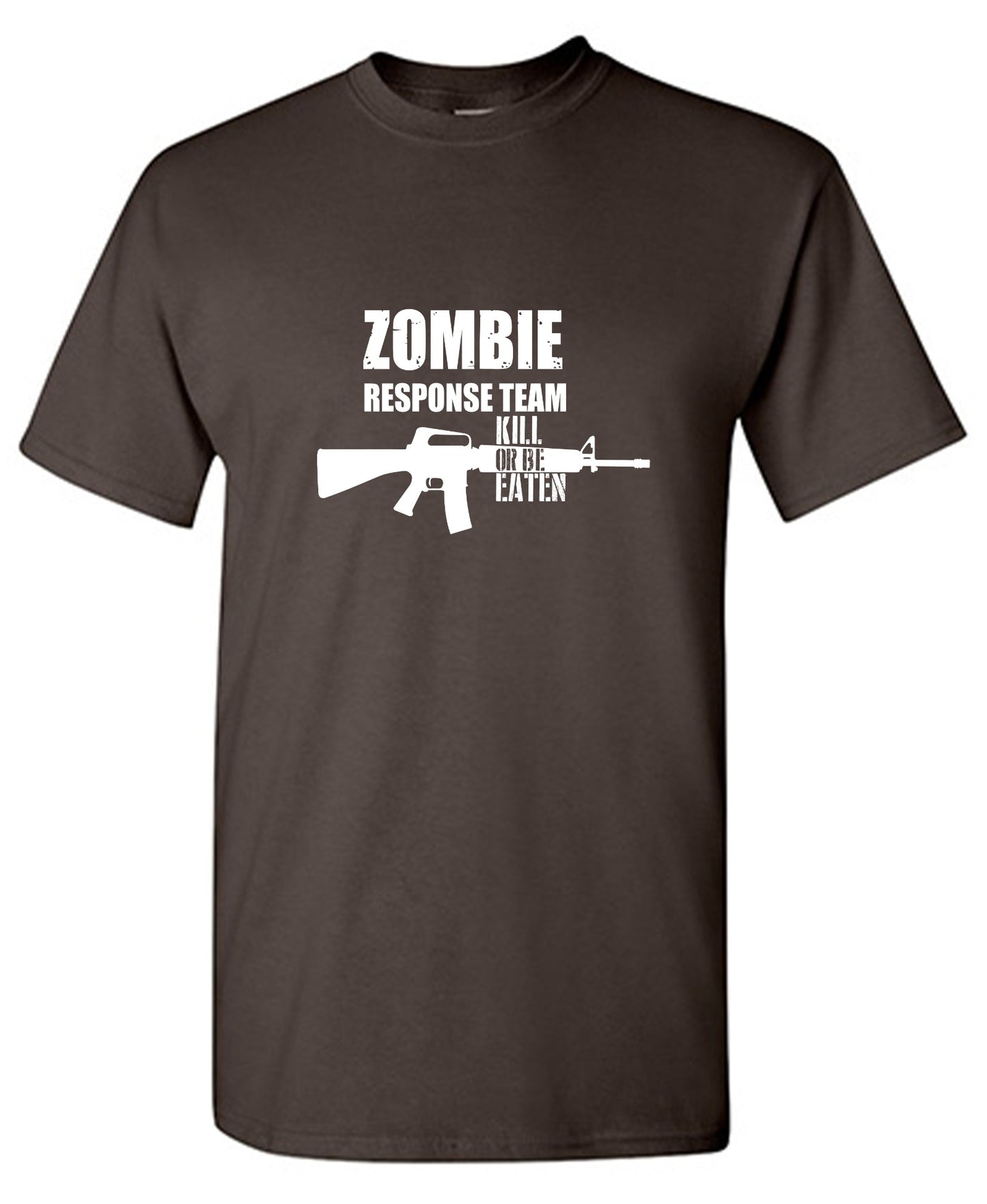 Funny T-Shirts design "Zombie Response Team Kill Or Be Eaten, New - Tall Tee"