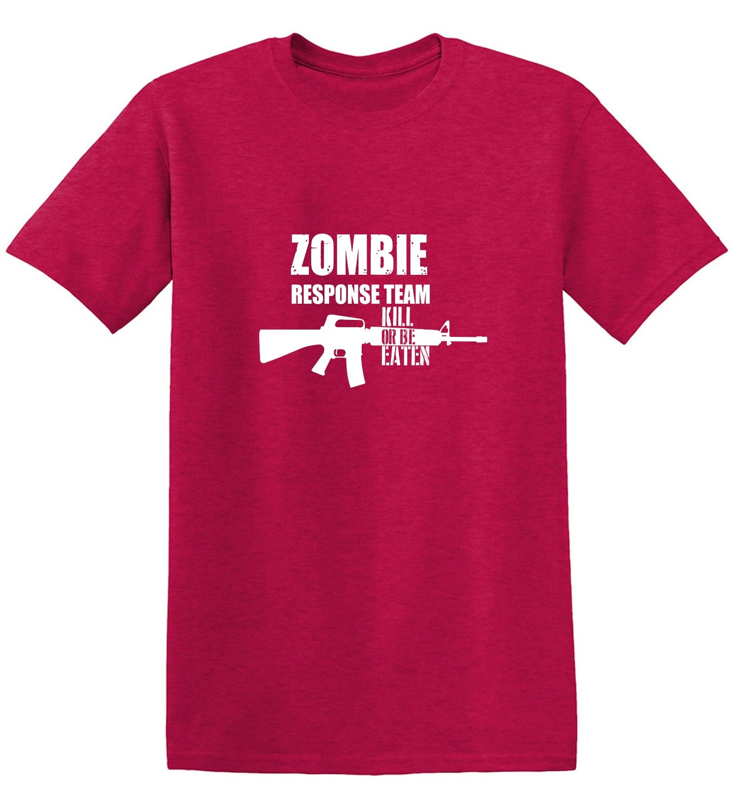 Funny T-Shirts design "Zombie Response Team Kill Or Be Eaten, New - Tall Tee"